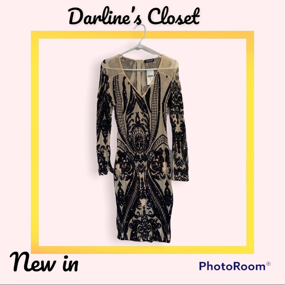 Black and nude dress.